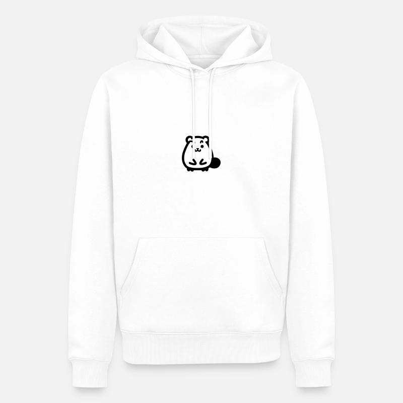 Castor - Sweat à capuche Premium bio Homme - blanc