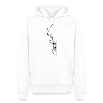 halber Hirsch aus Dreiecken - Männer Premium Bio Hoodie - Weiß - Vorne - Nico (187cm)