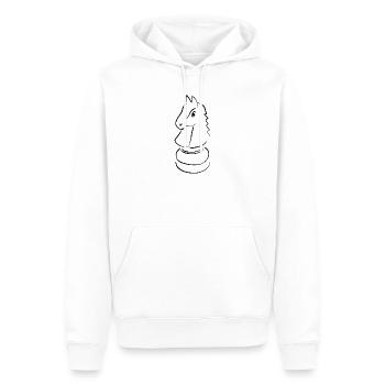 Minimalist Chess Design - Men’s Premium Organic Hoodie - white - Front - Nico (187cm)