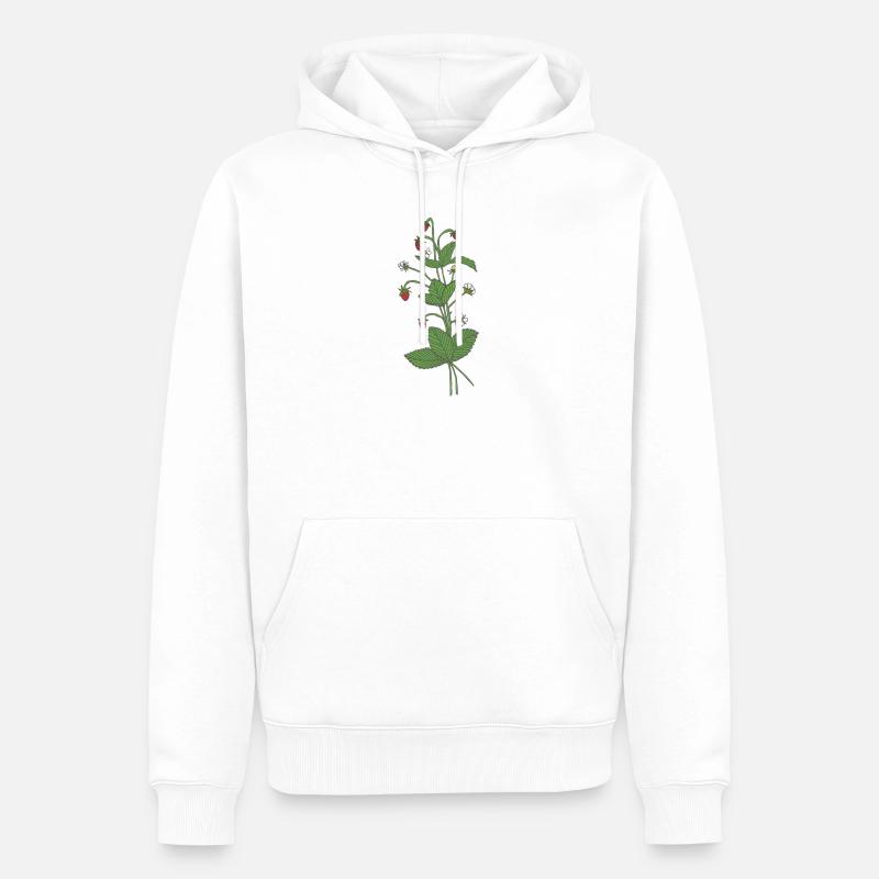 Walderdbeeren - Männer Premium Bio Hoodie - Weiß