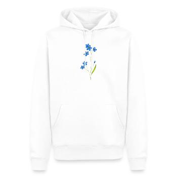 zartes Vergissmeinnicht im klassischen Blau - Männer Premium Bio Hoodie - Weiß - Vorne - Nico (187cm)