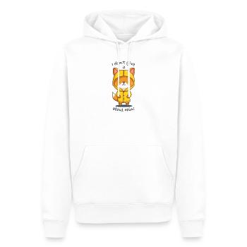 Niedlicher Katzenhunter in Gelber Regenjacke - Männer Premium Bio Hoodie - Weiß - Vorne - Nico (187cm)