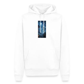Spuck Geister hoodie shirt - Männer Premium Bio Hoodie - Weiß - Vorne - Nico (187cm)
