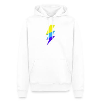 Faisceau néon tricolore - Sweat à capuche Premium bio Homme - blanc - Devant - Nico (187cm)