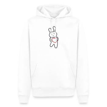 Häschen mit Herz: Liebe & Niedlichkeit - Männer Premium Bio Hoodie - Weiß - Vorne - Nico (187cm)