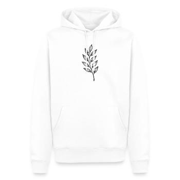 Black Leaves Gloss Pattern - Men’s Premium Organic Hoodie - white - Front - Nico (187cm)