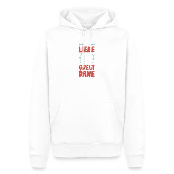 Ich liebe meinen Great Dane - Männer Premium Bio Hoodie - Weiß - Vorne - Nico (187cm)