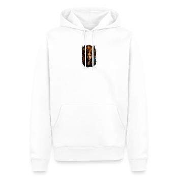 Chaos im Kopf. Feuer im Herzen. - Männer Premium Bio Hoodie - Weiß - Vorne - Nico (187cm)
