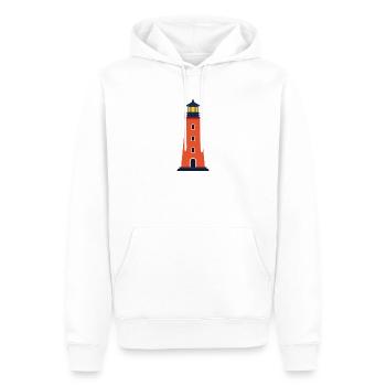Lighthouse Line Icon Coastal Beacon Vector Symbol  - Men’s Premium Organic Hoodie - white - Front - Nico (187cm)