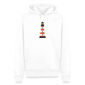 Lighthouse Line Icon Coastal Beacon Vector Symbol  - Men’s Premium Organic Hoodie - white - Front - Nico (187cm)
