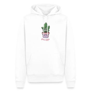 Plant Mom Kawaii Plante en pot - Sweat à capuche Premium bio Homme - blanc - Devant - Nico (187cm)