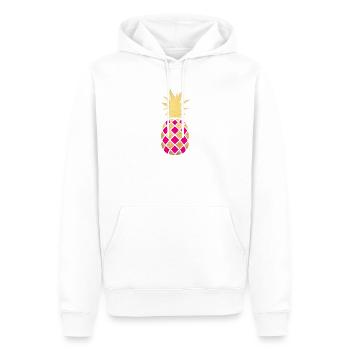 Ananas Muster Gold Karo kariert Sommer exotisch - Männer Premium Bio Hoodie - Weiß - Vorne - Nico (187cm)