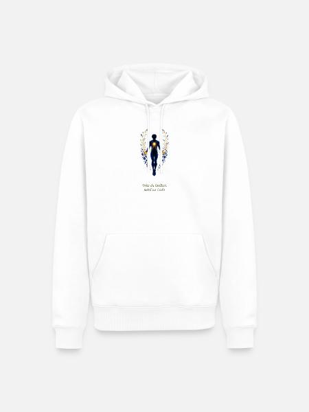 Was du loslässt, wird zu Licht - Männer Premium Bio Hoodie - Weiß