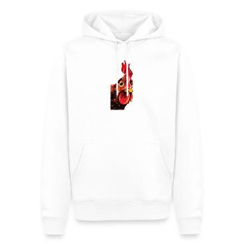 Hahnkopf Porträt - Männer Premium Bio Hoodie - Weiß - Vorne - Nico (187cm)