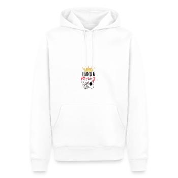 Roi du Tarot - Sweat à capuche Premium bio Homme - blanc - Devant - Nico (187cm)