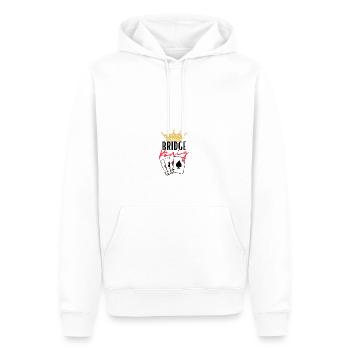 Bridge König - Männer Premium Bio Hoodie - Weiß - Vorne - Nico (187cm)