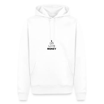 I love money - Geld Design - Männer Premium Bio Hoodie - Weiß - Vorne - Nico (187cm)