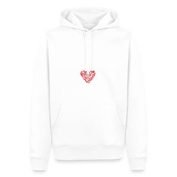 Be HAPPY glücklich liebe Herz - Männer Premium Bio Hoodie - Weiß - Vorne - Nico (187cm)