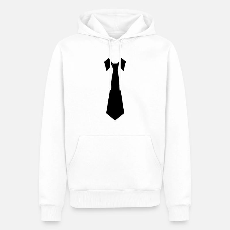 Cravate - Sweat à capuche Premium bio Homme - blanc