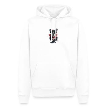 Bulldog Skater - Sweat à capuche Premium bio Homme - blanc - Devant - Nico (187cm)