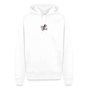 Le véritable amour s’épanouit Sentir le cœur et la rose - Sweat à capuche Premium bio Homme - blanc - Devant - Nico (187cm)
