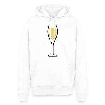 Glass Of Sparkling Wine (Oval / Open / 2C) - Men’s Premium Organic Hoodie - white - Front - Nico (187cm)