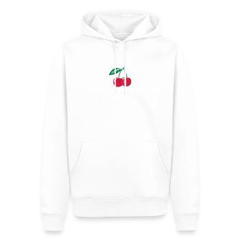 Kirsche, 2fb - Männer Premium Bio Hoodie - Weiß - Vorne - Nico (187cm)