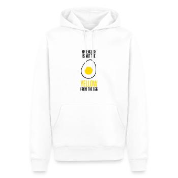 My English is not the yellow from the Egg - Männer Premium Bio Hoodie - Weiß - Vorne - Nico (187cm)