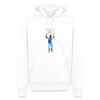 Fridays for Funk - Männer Premium Bio Hoodie - Weiß - Vorne - Nico (187cm)