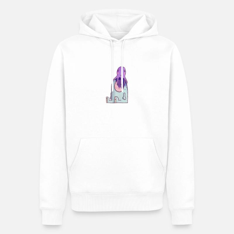 Les petites aventures - Calmar - Sweat à capuche Premium bio Homme - blanc