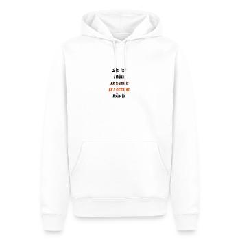 Sie ist meine besoffene Hälfte - Männer Premium Bio Hoodie - Weiß - Vorne - Nico (187cm)