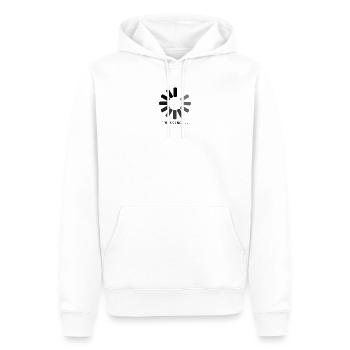 Thinking Design T-Shirt. - Männer Premium Bio Hoodie - Weiß - Vorne - Nico (187cm)