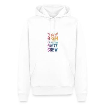 Dicton de l’équipe de fête de Gran Canaria - Sweat à capuche Premium bio Homme - blanc - Devant - Nico (187cm)