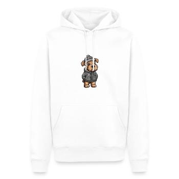 Airedale Terrier Hund Winter - Männer Premium Bio Hoodie - Weiß - Vorne - Nico (187cm)
