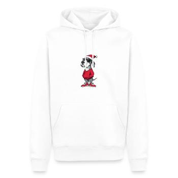 Dogue Allemand Chien Noël Noël - Sweat à capuche Premium bio Homme - blanc - Devant - Nico (187cm)