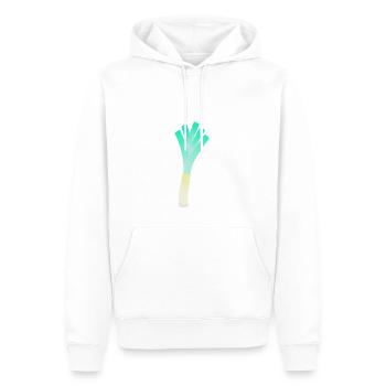 Poireau - Sweat à capuche Premium bio Homme - blanc - Devant - Nico (187cm)