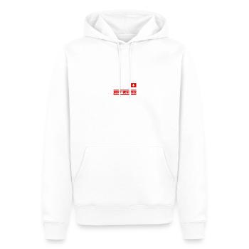Schweiz Hopp Schwiiz Fahne Fanshirt Geschenk - Männer Premium Bio Hoodie - Weiß - Vorne - Nico (187cm)