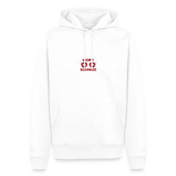 Schweiz Hopp Schwiiz Fahne Fanshirt Geschenk - Männer Premium Bio Hoodie - Weiß - Vorne - Nico (187cm)