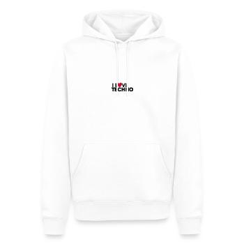 Musique Techno DJ Discjokey - Sweat à capuche Premium bio Homme - blanc - Devant - Nico (187cm)