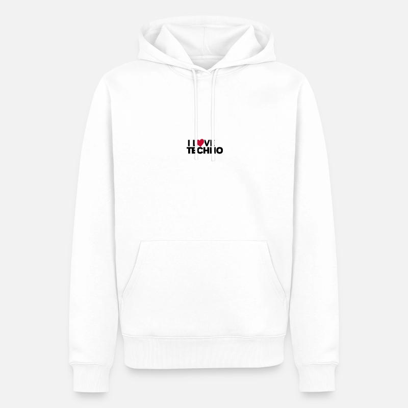 Techno Music DJ Discjokey - Männer Premium Bio Hoodie - Weiß