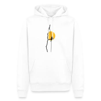Grimpeur rappel au coucher du soleil - Sweat à capuche Premium bio Homme - blanc - Devant - Nico (187cm)