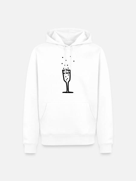 sektglas 2 - Männer Premium Bio Hoodie - Weiß