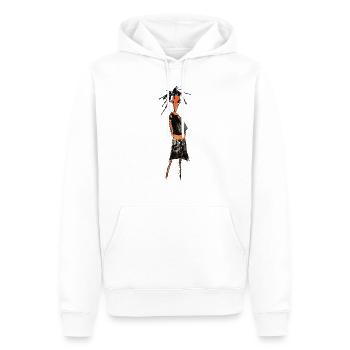 Orange Girl - Männer Premium Bio Hoodie - Weiß - Vorne - Nico (187cm)