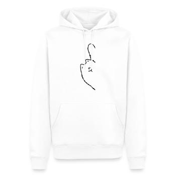 Schräge Katze - Männer Premium Bio Hoodie - Weiß - Vorne - Nico (187cm)