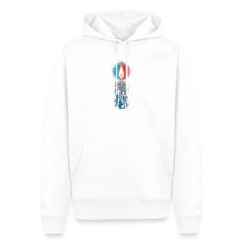 Faith Light Candle Retro Spirit Design - Sweat à capuche Premium bio Homme - blanc - Devant - Nico (187cm)