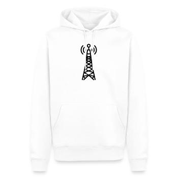 Radioturm - Männer Premium Bio Hoodie - Weiß - Vorne - Nico (187cm)