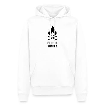 Keep It Simple | Bushcraft Lagerfeuer | Outdoor - Männer Premium Bio Hoodie - Weiß - Vorne - Nico (187cm)