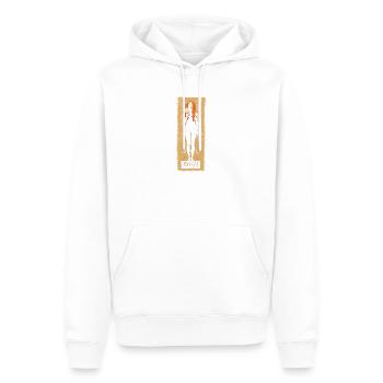 Gustav KLIMT: Nuda Veritas 1898 Limited Edition - Männer Premium Bio Hoodie - Weiß - Vorne - Nico (187cm)