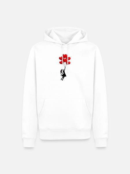 Flying Girl - Männer Premium Bio Hoodie - Weiß