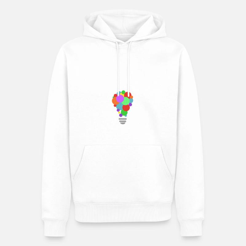 CREATIVITY lightbulb - Männer Premium Bio Hoodie - Weiß